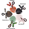 BENECREAT 5pcs 5 style Natural Gemstone Pendant Decorations G-BC0001-45-4