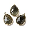 Faceted Natural Labradorite Pendants X-G-M356-B02-LG-2
