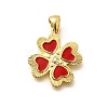 Rack Plating Brass Micro Pave Cubic Zirconia Enamel Pendants KK-L226-004G-01-1