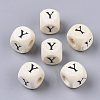 Printed Natural Wood Beads WOOD-T026-001Y-1