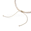 Glass with Natural Sea Shell Beads Braided Necklaces NJEW-JN04837-6