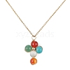 Natural & Synthetic Mixed Gemstone Cross Jewelry Set SJEW-JS01284-01-6