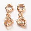 Alloy European Rhinestone Dangle Charms X-ALRI-K042-02G-1