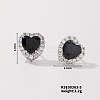 Chic Heart-shaped Stud Earrings with Delicate Diamonds UG6392-5-1