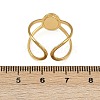 Oval 304 Stainless Steel Enamel Cuff Rings for Women RJEW-G355-03G-02-5