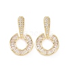 Cubic Zirconia Donut Dangle Stud Earrings EJEW-P224-15G-01-1