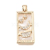 Brass Micro Pave Clear Cubic Zirconia Pendants CU-CBAE7DF-08G-2