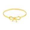 Adjustable Bowknot Brass Torque Bangles for Women BJEW-Z074-01G-2