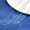 925 Sterling Silver Twisted Bar Link Chain Necklaces NJEW-H056-01B-P-3