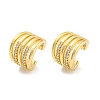 Rack Plating Brass with Clear Cubic Zirconia Multi Lines Cuff Earrings EJEW-A028-58G-1