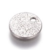 Tarnish Resistant 304 Stainless Steel Textured Pendants STAS-I098-01-8mm-P-2