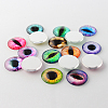 Half Round/Dome Dragon Eye Printed Glass Cabochons GGLA-A002-10mm-AB-2