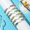 6Pcs Synthetic Turquoise Beads Stretch Bracelets BJEW-JB11406-1