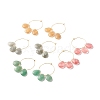 Gemstone Teardrop Beaded Hoop Earrings for Women EJEW-JE04787-1
