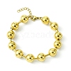 Ion Plating(IP) 304 Stainless Steel 10mm Round Ball Link Chain Bracelets for Women BJEW-C066-05C-G-1