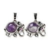 Natural Amethyst Pendants G-P517-04P-04-1