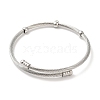 304 Stainless Steel Twisted Bangle Makings BJEW-L682-031P-2