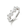 Adjustable Brass Micro Pave Cubic Zirconia Finger Rings RJEW-C163-26B-P-4