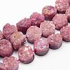 Electroplated Natural Druzy Quartz Crystal Bead Strands G-G889-01-1