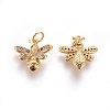 Brass Micro Pave Cubic Zirconia Charms X-ZIRC-E161-20G-1