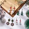 Christmas Glass Seed and Resin Imitation Pearl Dangle Earrings Sets for Women EJEW-JE06100-2