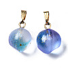 Two Tone Transparent Spray Painted Glass Pendants GLAA-N035-015-C06-2