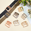 WADORN 8Pcs 4 Style Alloy Slider Buckles FIND-WR0010-84-4