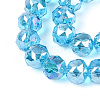 AB Color Plated Transparent Glass Round Beads Strands EGLA-T029-8mm-12T-08-3