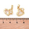 Brass Micro Pave Clear Cubic Zirconia Charms KK-B102-30G-3