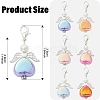 12Pcs 6 Colors Glass Pearl & Alloy Pendant Decorations HJEW-YW00350-3