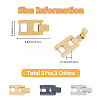 3Pcs 3 Colors Rectangle Stainless Steel Watch Band Clasps STAS-FH0002-27B-2