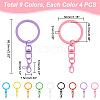   36Pcs 9 Colors Spray Painted Iron Keychain Swivel Clasps FIND-AR0004-01-2