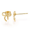 Brass Stud Earrings for Women EJEW-P275-01G-3