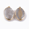 Golden Plated Natural Quartz Crystal Pendants G-S278-48-2