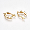 Brass Hoop Earring Findings with Latch Back Closure KK-S350-072G-2