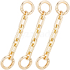 3Pcs Alloy Rectangle Link Bag Extender Chains PURS-BBC0001-05-1