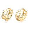 Brass Micro Pave Clear Cubic Zirconia Hoop Earrings EJEW-C121-16G-1