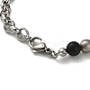 Synthetic Black Stone Round Beaded Bracelets BJEW-F479-02P-3