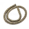 Faceted Rondelle Natural Pyrite Beads Strands G-I126-11-8x5mm-2