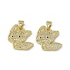 Rack Plating Brass Micro Pave Cubic Zirconia Pendants ZIRC-F130-02G-2