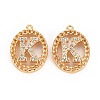 Brass Micro Pave Clear Cubic Zirconia Pendants KK-S360-143K-NF-1