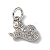 Brass Micro Pave Cubic Zirconia Charms ZIRC-F131-23P-1