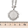Flat Round with Virgin Pattern 201 Stainless Steel Pendant Necklaces for Men Women NJEW-K283-20P-3