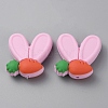 Rabbit Ears with Carrot Food Grade Eco-Friendly Silicone Focal Beads SIL-SZC0003-05I-1