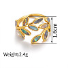 304 Stainless Steel with Natural Shell Cuff Open Rings for Women FS-WGDE0C4-01-1