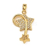 Rack Plating Brass Micro Pave Cubic Zirconia Pendants KK-U035-06G-1