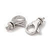 Anti-Tarnish Rhodium Plated 925 Sterling Silver Lobster Claw Clasps STER-D006-17P-2