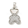 Brass Micro Pave Clear Cubic Zirconia Pendants KK-P275-18P-1