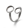 304 Stainless Steel Open Cuff Ring Findings STAS-E124-05E-P-1