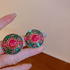 Flat Round Alloy Stud Earrings WGD430D-01-2